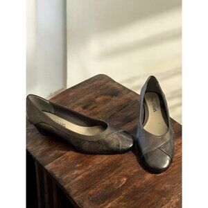 Easy Street Pewter Women's Size 6.5W 1.5" Block Heel Shoes Box